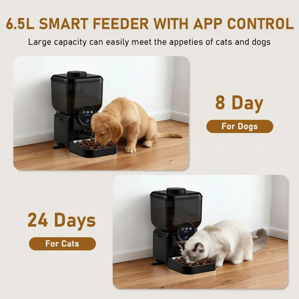 Automatic Cat Feeder Rechargeable Wifi Smart Pet Feeder App Controlled Cat Feeder With Camera Built-in Battery Cat Dog Feeder