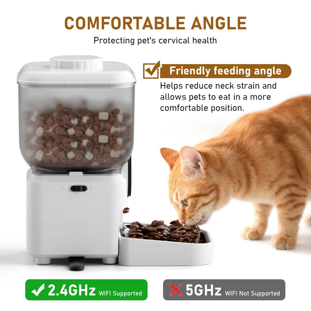 Automatic Cat Feeder Rechargeable Wifi Smart Pet Feeder App Controlled Cat Feeder With Camera Built-in Battery Cat Dog Feeder