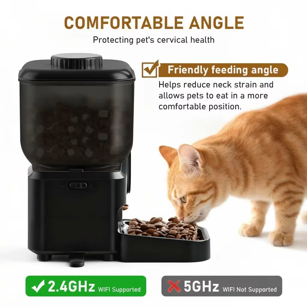 Automatic Cat Feeder Rechargeable Wifi Smart Pet Feeder App Controlled Cat Feeder With Camera Built-in Battery Cat Dog Feeder