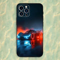 Cyberpunk Cool Sports Car Phone Case For iPhone 16,15,14,13,12,11 Plus,Pro Max,XS,X,XR,SE,Mini,8,7,Soft Silicone Black Cover