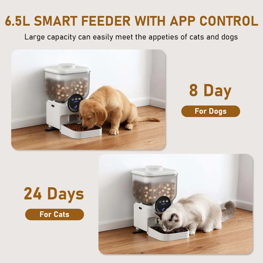 Automatic Cat Feeder Rechargeable Wifi Smart Pet Feeder App Controlled Cat Feeder With Camera Built-in Battery Cat Dog Feeder