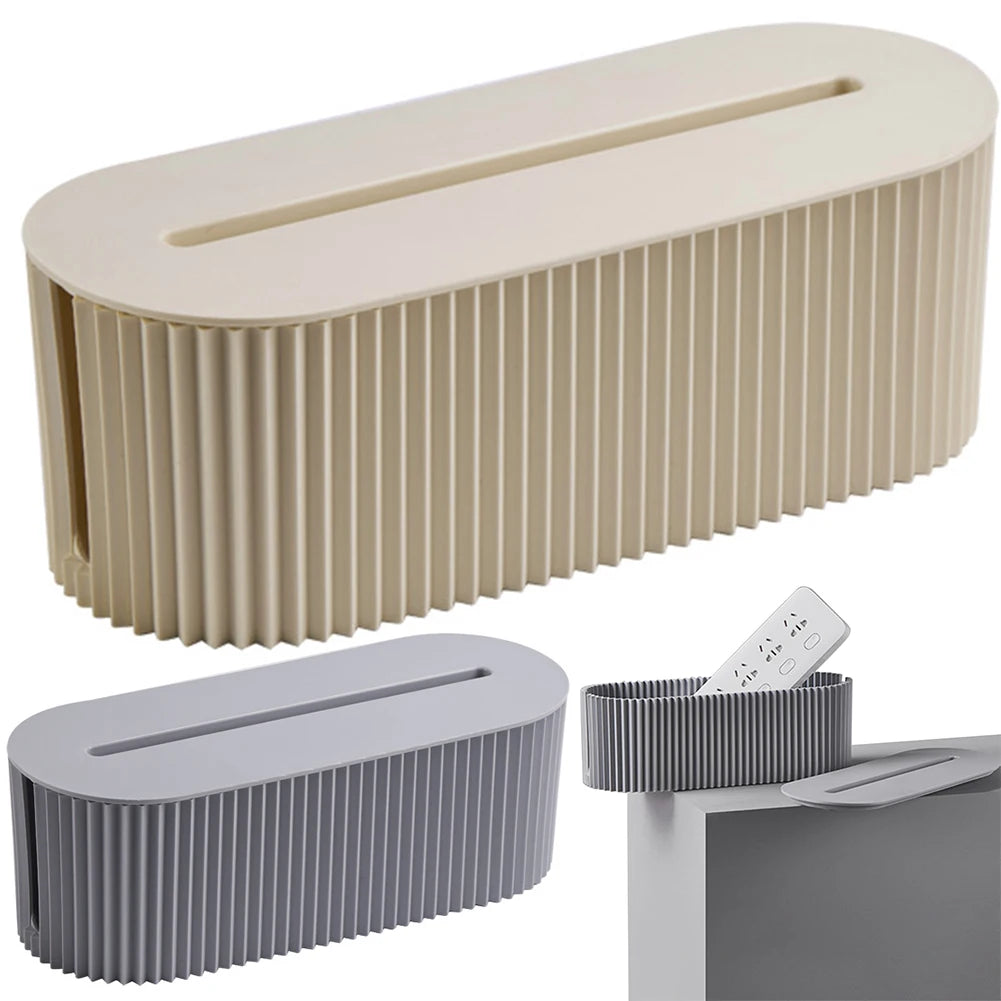 Cable Tidy Box Cable Management Box Large Capacity Desktop Cord Organizer with Lid Cable Organizer Box for Hiding Messy Cables