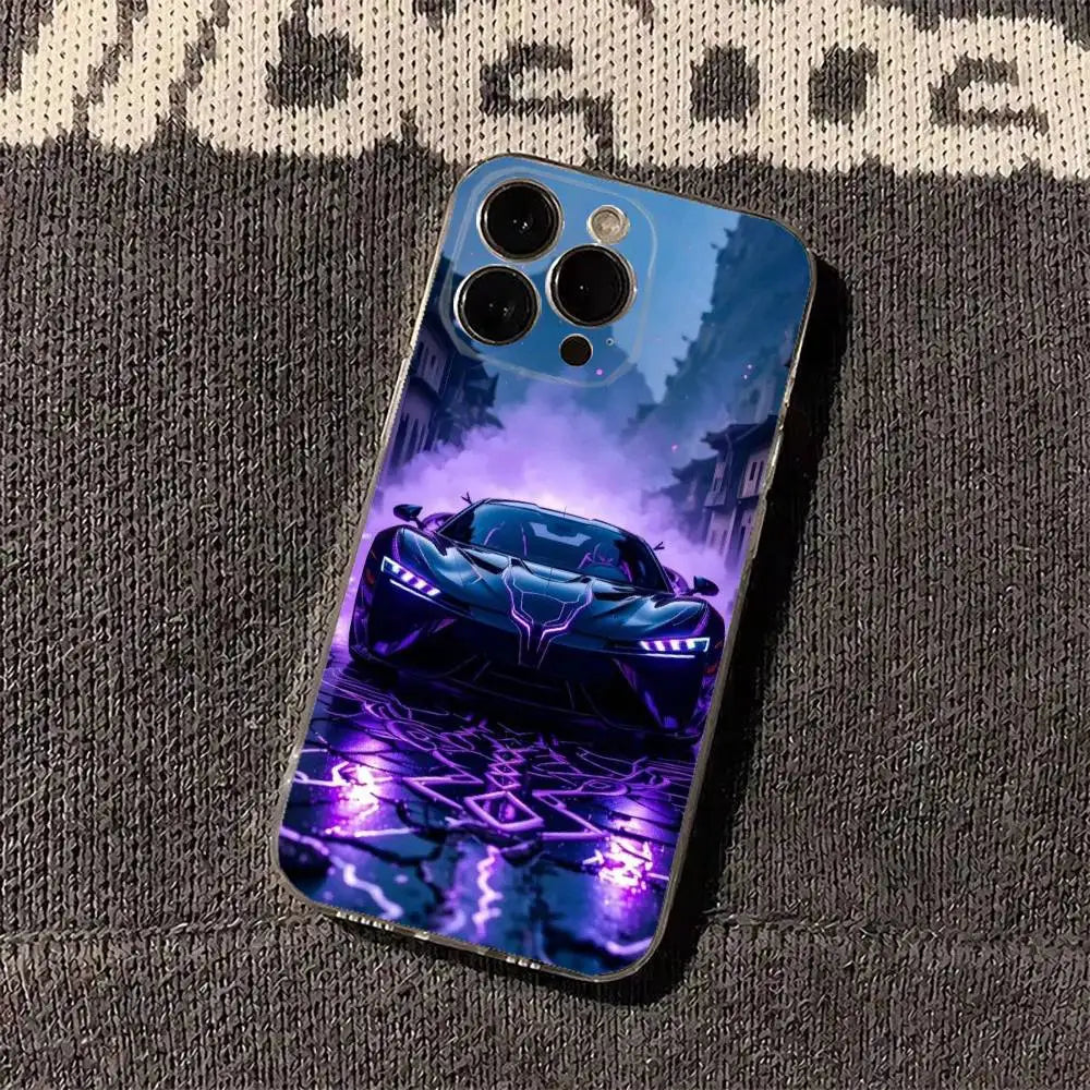 Car Cool Phone Case For iPhone 17 Air 11 12 13 14 15 16 Pro Max Plus XS X XR Silicone Soft Cover