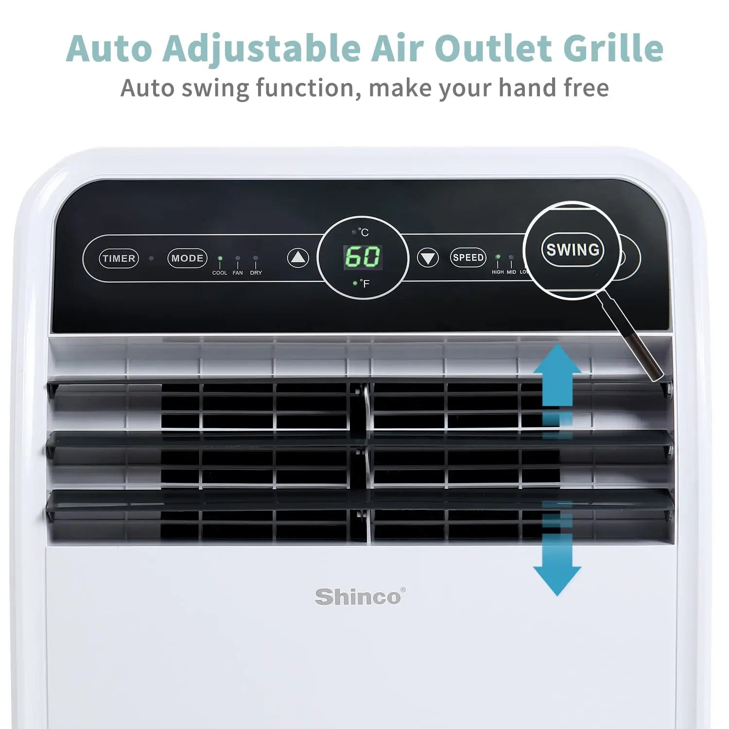 Shinco 12,000 BTU Smart Wi-Fi Portable Air Conditioner, Portable AC Unit with Built-in Cool, Dehumidifier&Fan Modes for Room