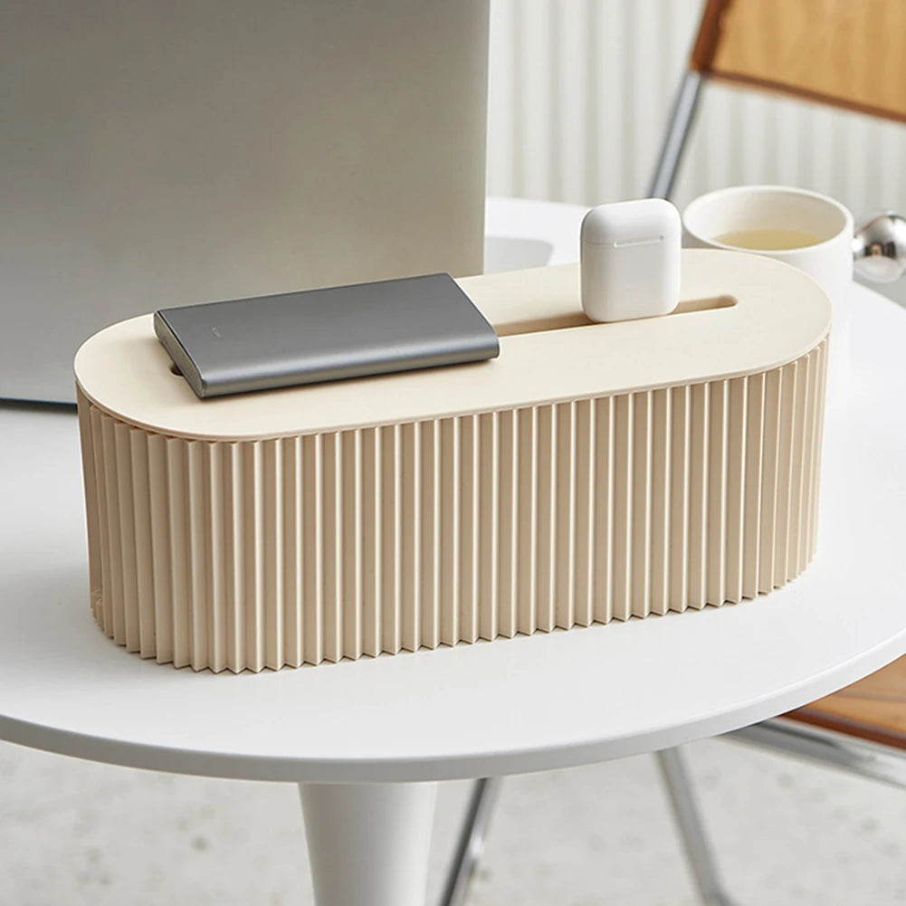 Cable Tidy Box Cable Management Box Large Capacity Desktop Cord Organizer with Lid Cable Organizer Box for Hiding Messy Cables
